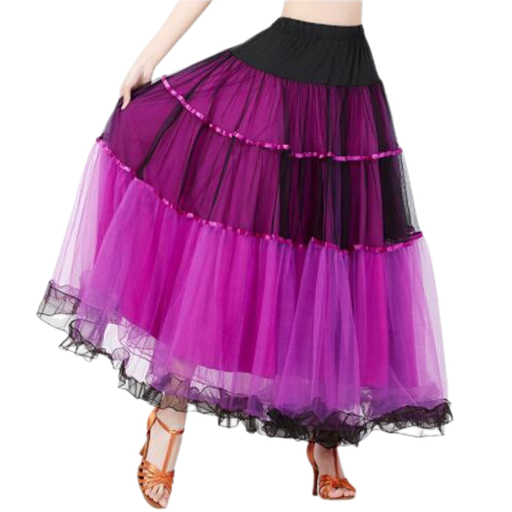 YESFASHION Swing Skirt Ballroom Dance Skirt Performance Dance Skirt