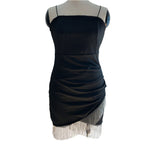 YESFASHION Sexy Tight Dress Fringe Skirt