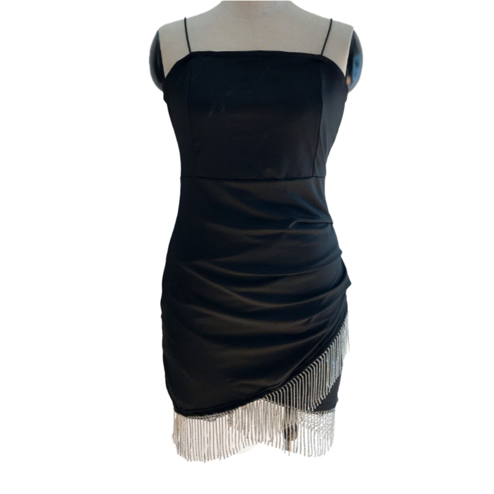 YESFASHION Sexy Tight Dress Fringe Skirt