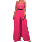 YESFASHION Women Suspender Jumpsuit Sleeveless Casual Pants