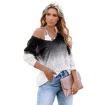 YESFASHION New Commuter Large Size V-neck Spray-dyed Tops