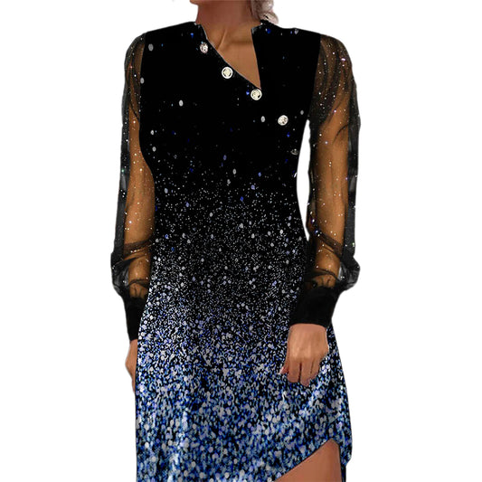 YESFASHION 2023 Spring Cross-border New Button Dress