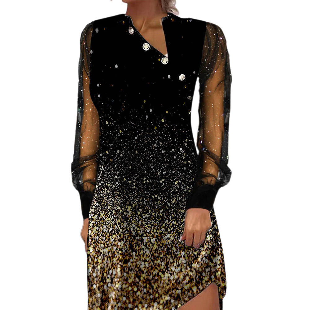 YESFASHION 2023 Spring Cross-border New Button Dress