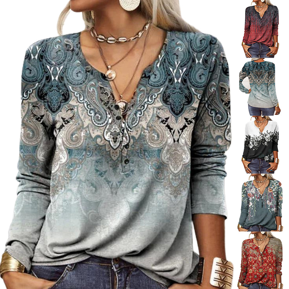 YESFASHION New Foreign Trade Tops Women Long-sleeved T-shirt