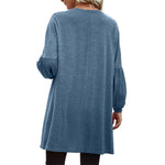 YESFASHION Women Solid Color Coats Cardigan Knitted Jacket