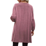 YESFASHION Women Solid Color Coats Cardigan Knitted Jacket