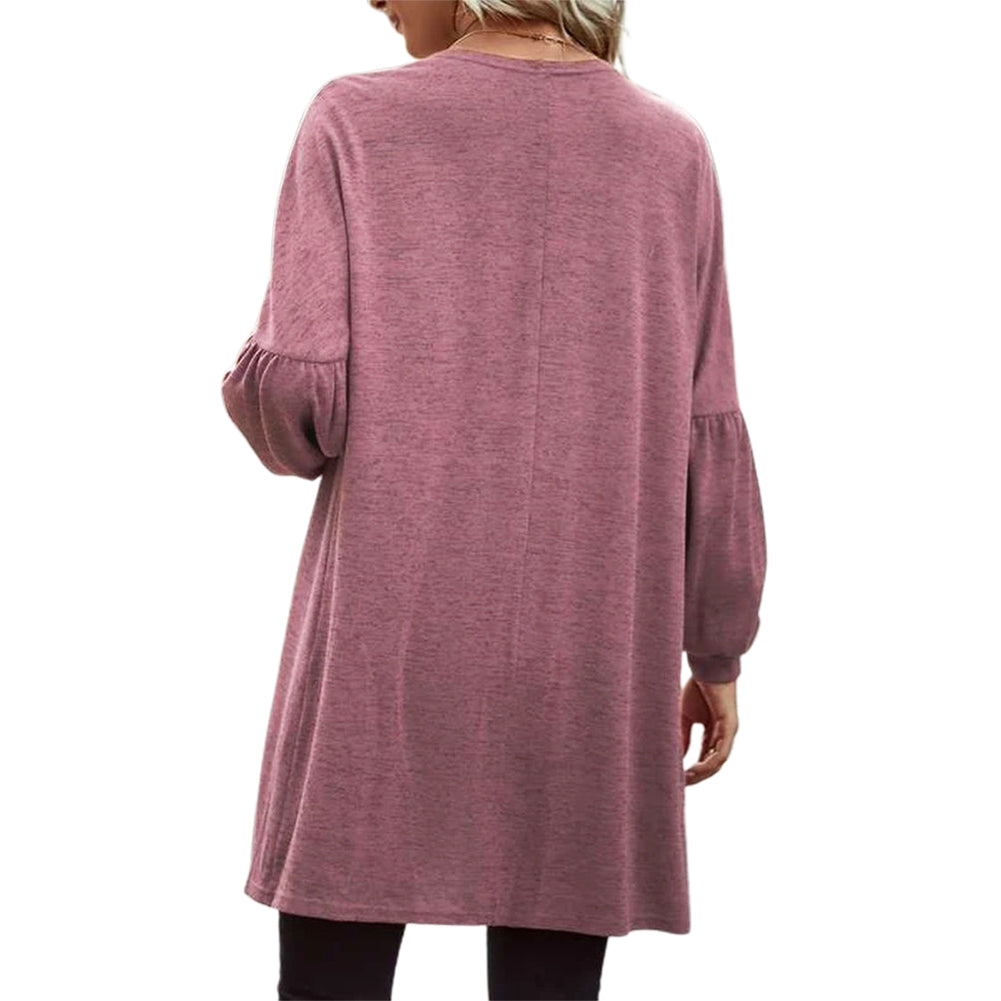 YESFASHION Women Solid Color Coats Cardigan Knitted Jacket