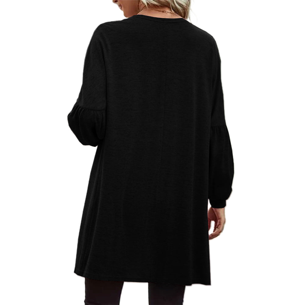 YESFASHION Women Solid Color Coats Cardigan Knitted Jacket