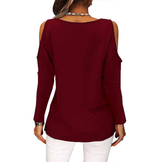 YESFASHION Modal Fashion Tops Strapless Long-sleeved T-shirt