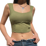 YESFASHION Millennium Spice Girls V-neck Top With Vest