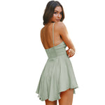 YESFASHION Women Backless Dress Luxurious Short Skirt