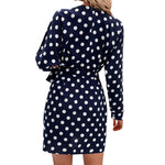 YESFASHION Women Clothing One-piece Polka-dot Dress