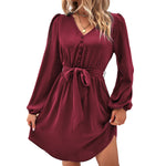 YESFASHION Women Clothing 2023 Spring New Solid Color Dress
