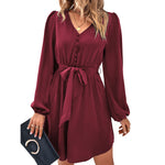 YESFASHION Women Clothing 2023 Spring New Solid Color Dress