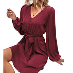 YESFASHION Women Clothing 2023 Spring New Solid Color Dress