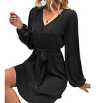 YESFASHION Women Clothing 2023 Spring New Solid Color Dress