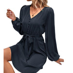 YESFASHION Women Clothing 2023 Spring New Solid Color Dress