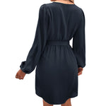 YESFASHION Women Clothing 2023 Spring New Solid Color Dress