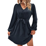 YESFASHION Women Clothing 2023 Spring New Solid Color Dress