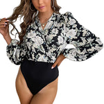 YESFASHION Women 2023 Spring New Splicing Printed Tops