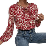 YESFASHION Women New Mosaic Leopard Print Long-sleeved Jumpsuit