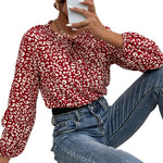 YESFASHION Women New Mosaic Leopard Print Long-sleeved Jumpsuit