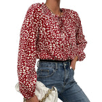 YESFASHION Women New Mosaic Leopard Print Long-sleeved Jumpsuit