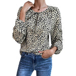 YESFASHION Women Clothing Tops New Leopard Shirt Long Sleeves