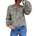 YESFASHION Women Clothing Tops New Leopard Shirt Long Sleeves