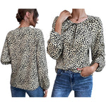YESFASHION Women Clothing Tops New Leopard Shirt Long Sleeves