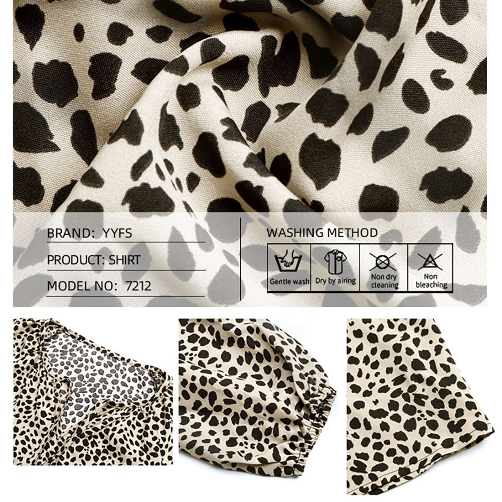 YESFASHION Women Clothing Tops New Leopard Shirt Long Sleeves