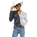 YESFASHION Women Clothing Tops New Leopard Print Long-sleeved Blouse