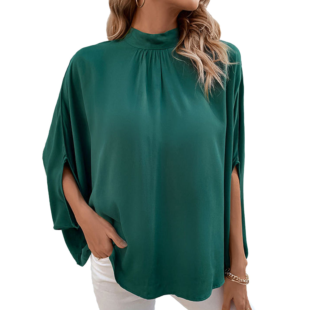 YESFASHION Women Clothing Tops New Solid Color Long-sleeved Shirts
