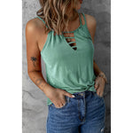 YESFASHION Women Sexy Hollow Shoulder Camisole Casual Vest