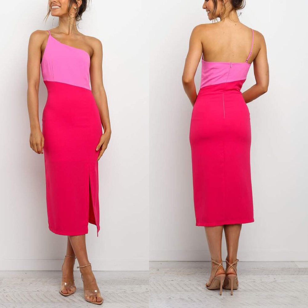 YESFASHION Women Sexy Sling Dress Off-shoulder Bodycon Dress