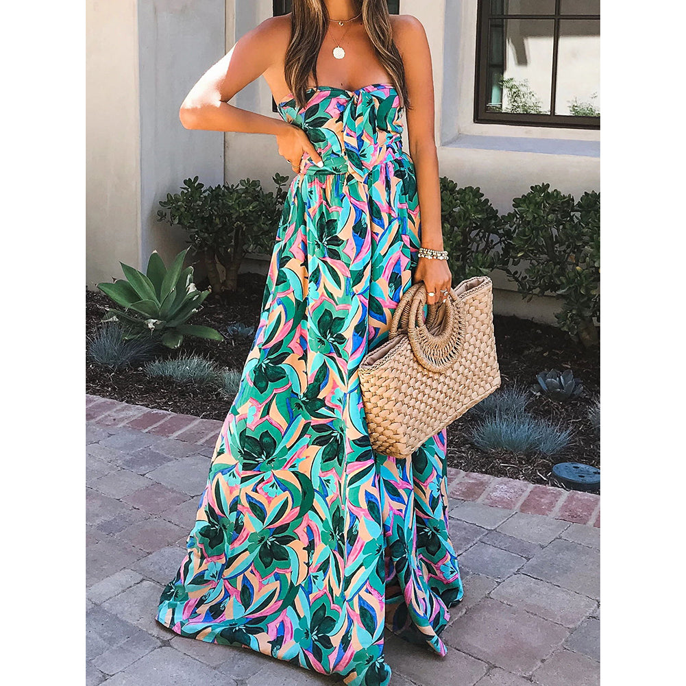 YESFASHION Summer Temperament Women High Waist Wrap dress