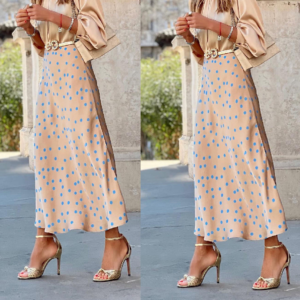 YESFASHION Casual Women Dress With Polka Dot Prints Skirts