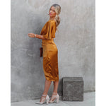 YESFASHION Sexy One Side Sleeve Irregular Skirt Dress