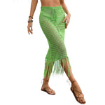 YESFASHION Bikini Tassel Seaside Blouse Skirt Knitted Skirt Women