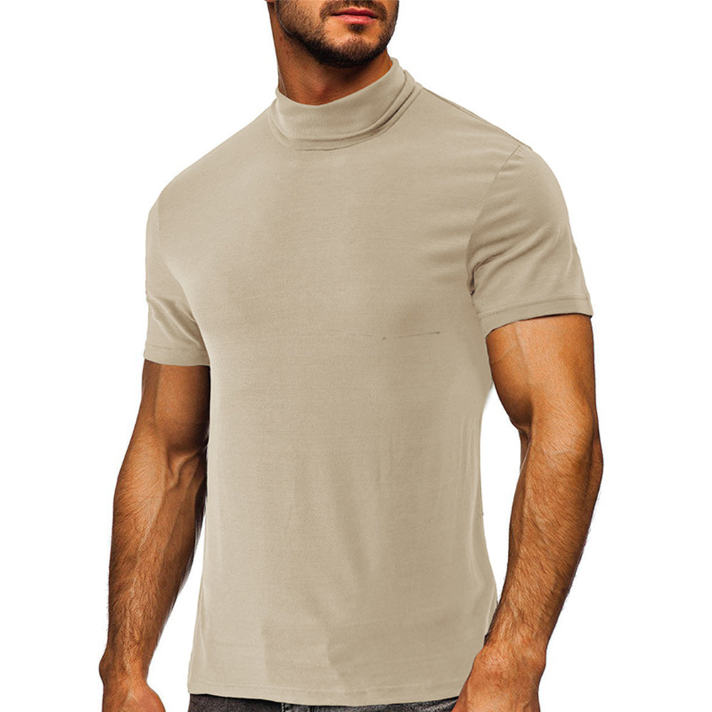 YESFASHION Men High-neck T-shirt Casual Shirt