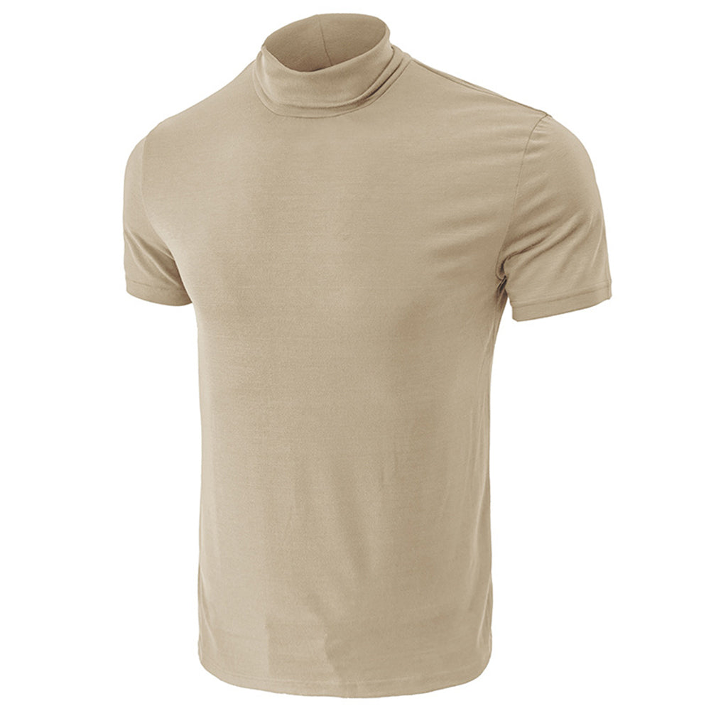 YESFASHION Men High-neck T-shirt Casual Shirt
