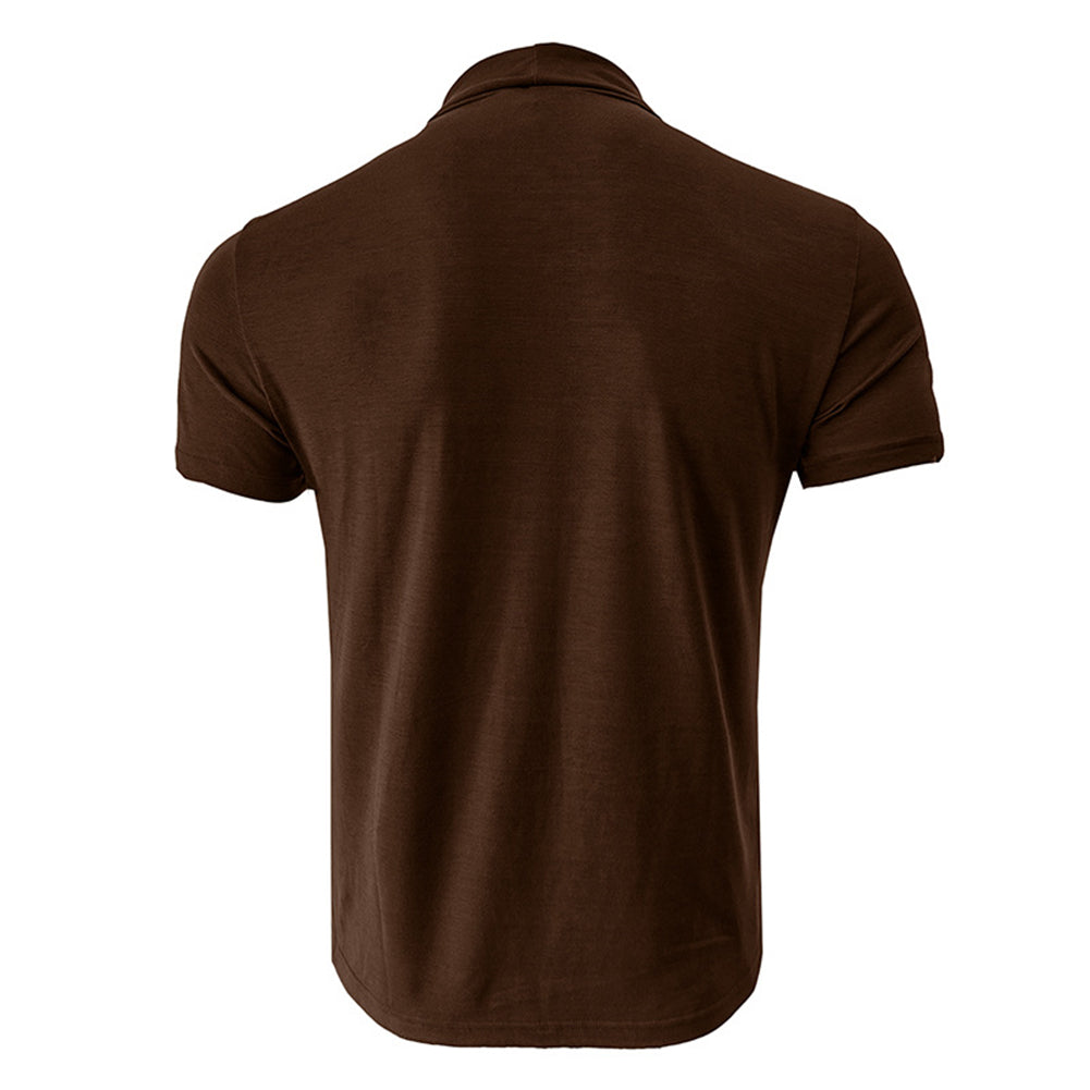 YESFASHION Men High-neck T-shirt Casual Shirt