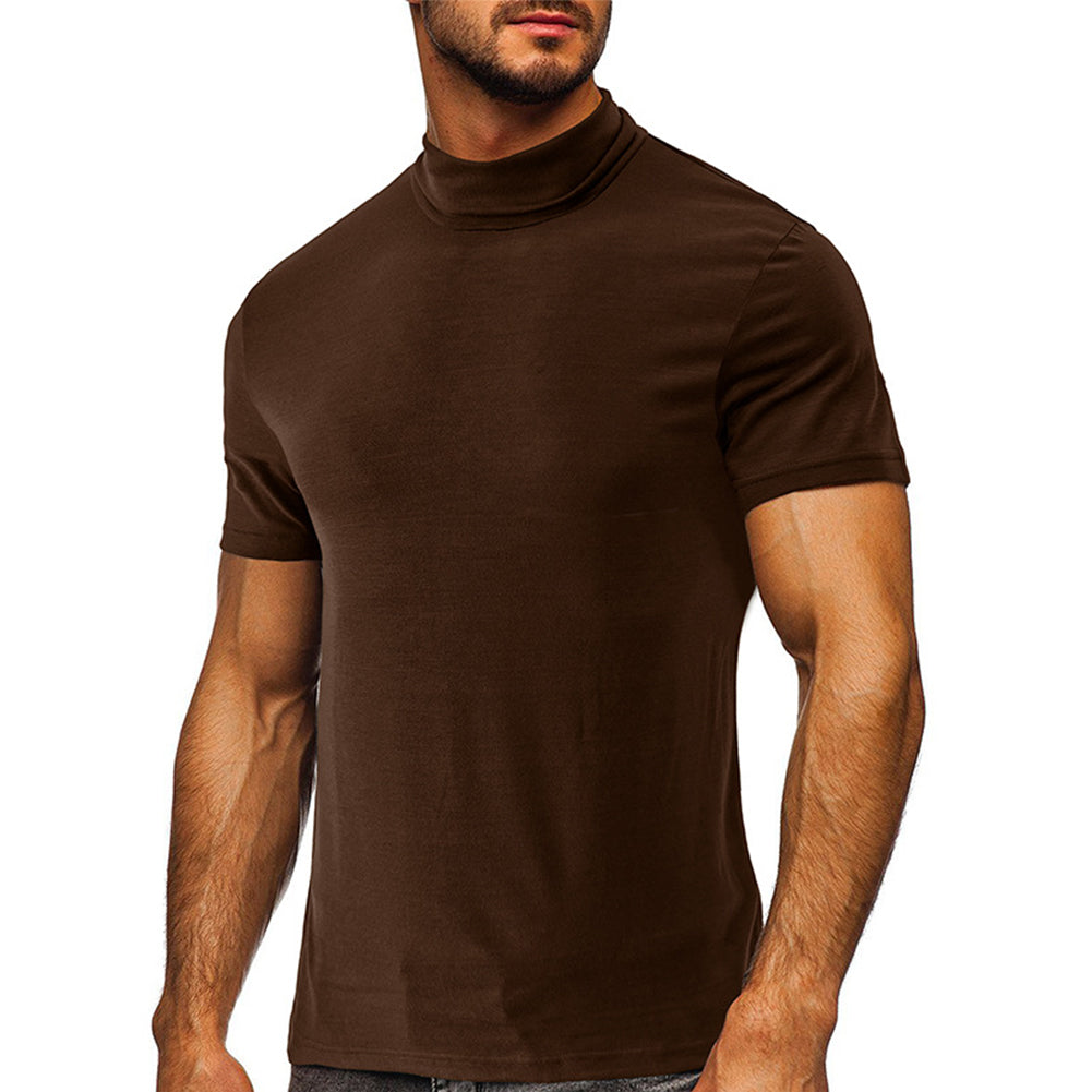 YESFASHION Men High-neck T-shirt Casual Shirt