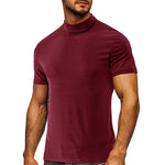YESFASHION Men High-neck T-shirt Casual Shirt