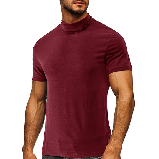 YESFASHION Men High-neck T-shirt Casual Shirt
