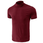 YESFASHION Men High-neck T-shirt Casual Shirt