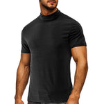 YESFASHION Men High-neck T-shirt Casual Shirt