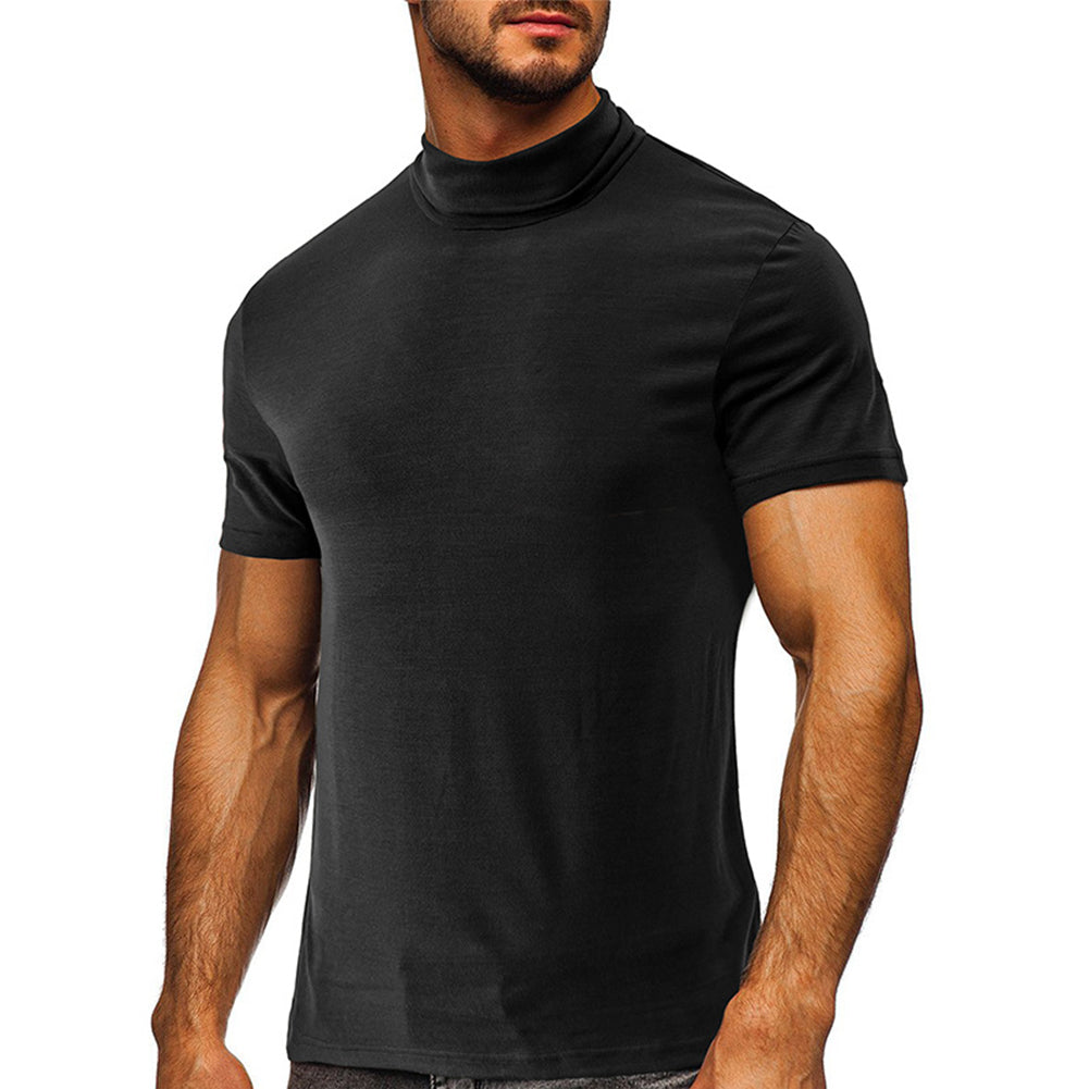 YESFASHION Men High-neck T-shirt Casual Shirt