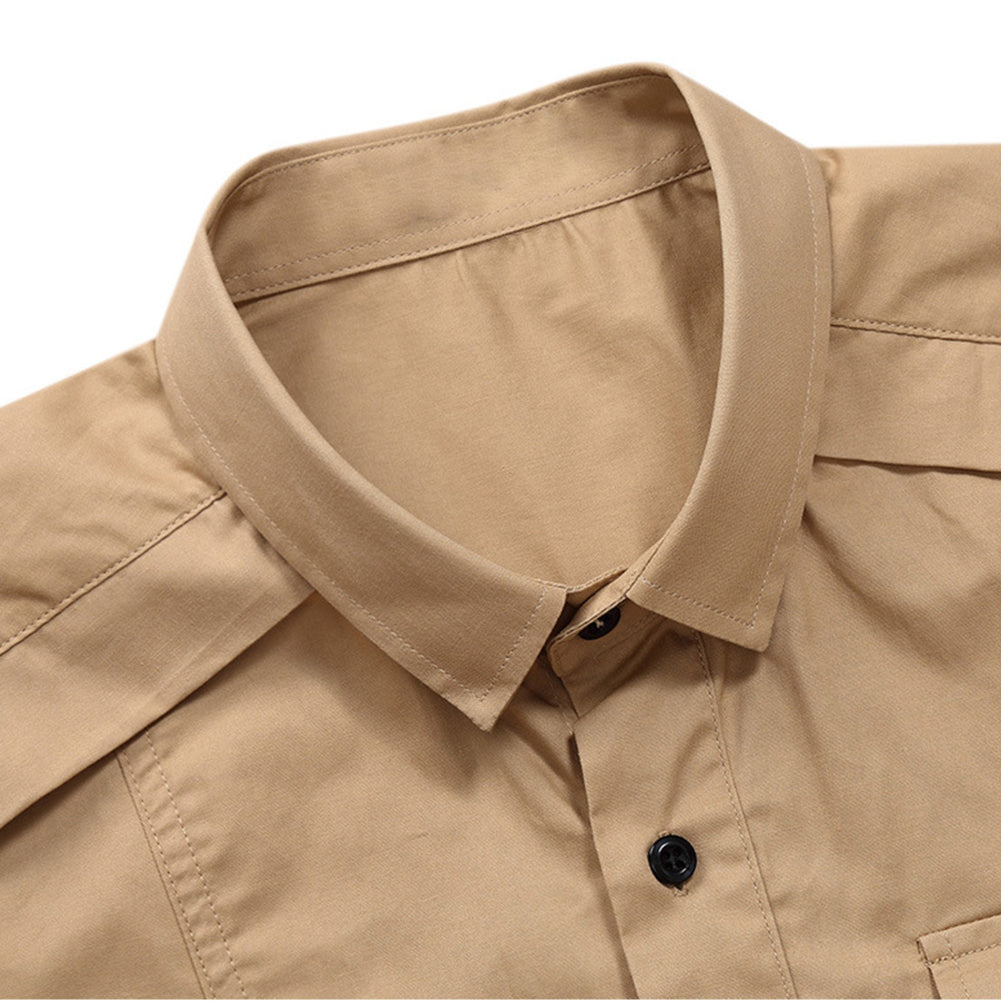 YESFASHION Men Workwear Short Sleeve Shirt Casual Shirt