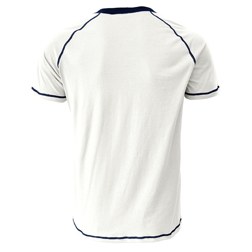 YESFASHION Men Shirts Henley Color Matching T-shirt